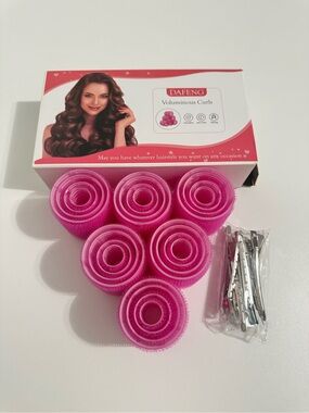 Pink Hair Rollers Set for Voluminous Curls